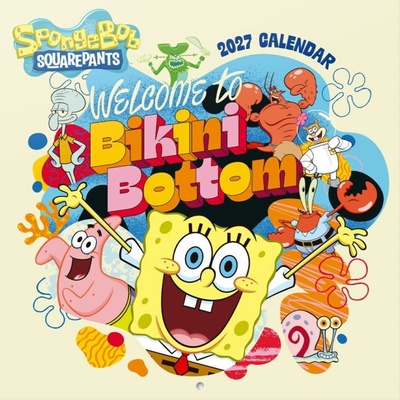 CurePink Oficiální nástěnný s plakátem Spongebob SQ 30 x 30|60 cm [CP27030] 2027