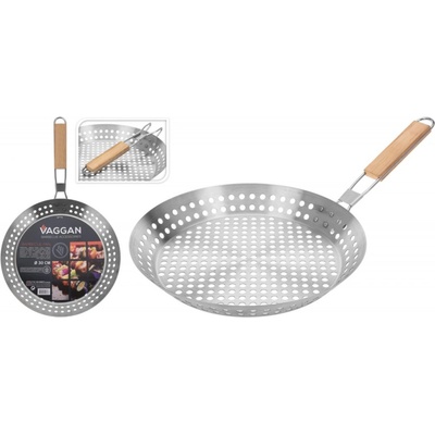 Lepaso BBQ pánev s dřevěnou rukojetí pánev gril. 30 cm
