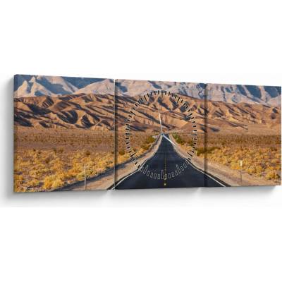 Obraz - Death Valley, Kalifornia, USA (s hodinami), trojdielne 90x30 cm s hodinami