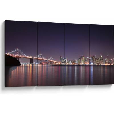 Obraz pohledu na San Francisco, California, Čtyřdílný 160x80 cm