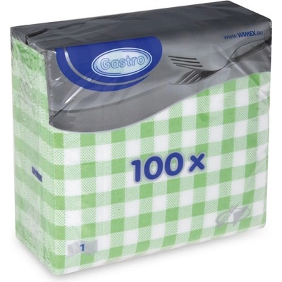 Sahm servítky 1 V KARO zelený 100006140 33x33cm 100ks