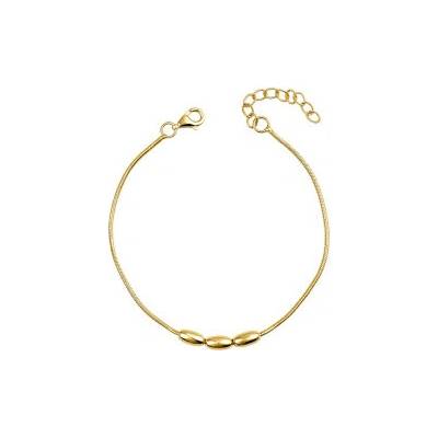Basics Strieborný náramok pokrytý zlatom Three Bead B5661