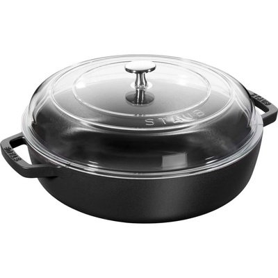 STAUB Kastrol se skleněnou poklicí 28cm černý 3,7l