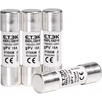 ETEK Poistka valcová 10x38mm 20A 1000V FVE