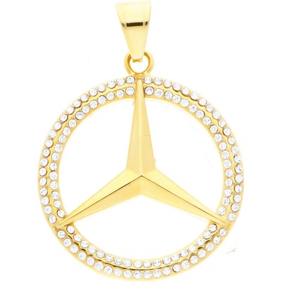 Ewena Ocelový přívěsek Mercedes Gold GL392