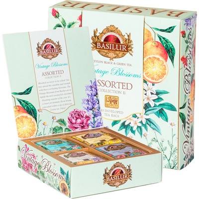 Basilur Vintage Blossoms Assorted II. přebal černé a zelené čaje gastro 40 ks