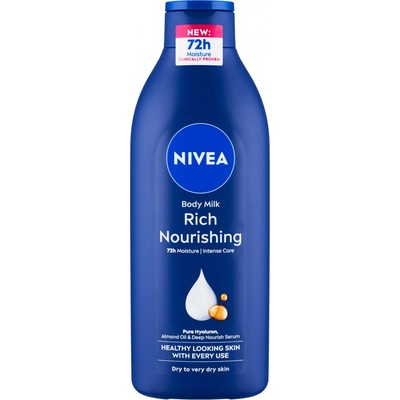 Nivea Body Milk Rich Nourishing vyživující tělové mléko pro suchou pokožku 400 ml