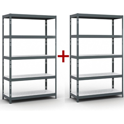 B2B Partner Policový regál 1+1 ZDARMA, 1966x1200x500 mm, nosnost 280kg 540050