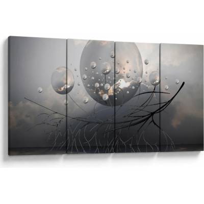 Obraz abstraktních koulí, Čtyřdílný 160x80 cm