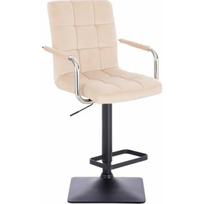 LuxuryForm Design Verona Velur na čiernej hranatej podstave / krémová