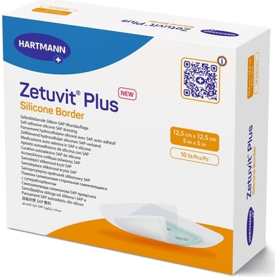 ZETUVIT PLUS SILICONE BORDER 12,5 X 12,5 CM 10 ks