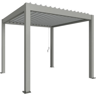 Biohort pergola 3x3 - 312 x 312 cm, kremeňovo sivá metalická/ strieborná metalická (lamely) B489220 Biohort
