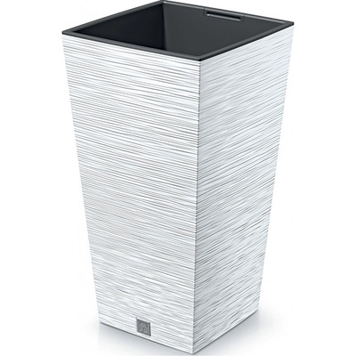 Prosperplast Květináč RATO SQUARE + vklad bílý 20 cm