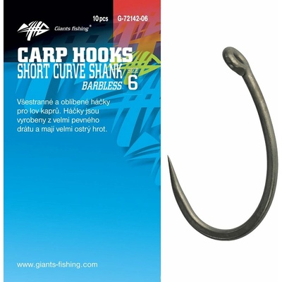 Giants fishing s očkem bez protihrotu Short Curve Shank vel.2 10 ks