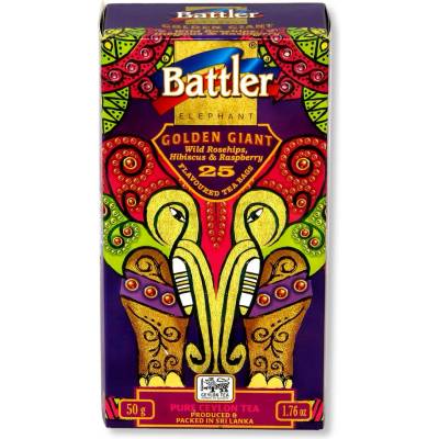 Battler Golden Giant Rosehip, Hibiscus & Raspberry cejlónsky čierny čaj FBOP so šípkami, ibištekom a malinovou príchuťou 25 vrecúšok, 50g