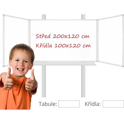 Consulta Třídílná keramická magnetická tabule Triptych 400/200 x 120 cm