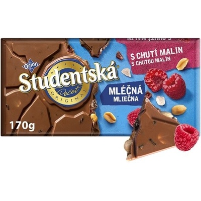 ORION ŠTUDENTSKÁ PEČAŤ mliečna malína 170 g