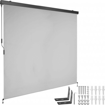 tectake 406135 svislá markýza eloise se 2 nástěnnými držáky - 120 x 250 cm,světle šedá