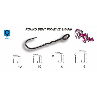 Crazy Fish Round Bent Fixative Shank vel.8 10 ks