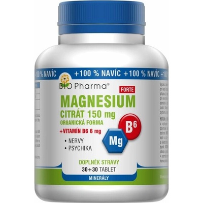 Bio Pharma Magnesium citrát Forte 150 mg+vit.B6 6 mg 60 tablet