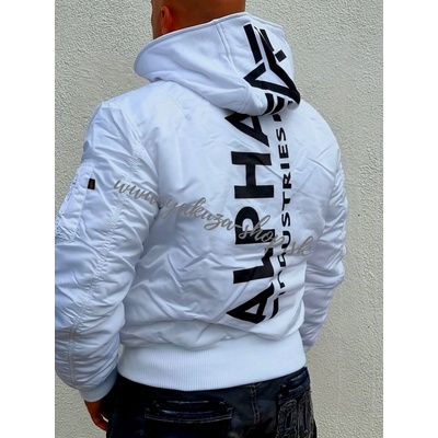 Alpha Industries zimná bunda MA-1 ZH BACK PRINT white/black biela