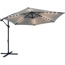 Avenberg Veľký nastaviteľný slnečník Sunny LED300, sivý
