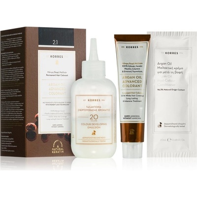 Korres Argan Oil permanentní barva na vlasy s arganovým olejem 2.1 Blue Black 50 ml