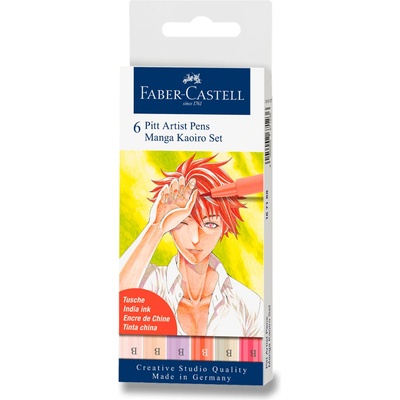 Faber-Castell 167168 Pitt Artist Pen Manga 6 ks Kaoiro