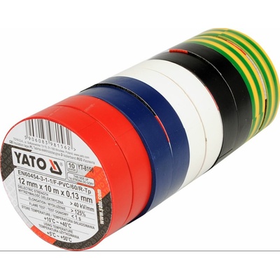 Yato Izolačné pásky 12 mm x 10 m farebná 10 ks YT-8156