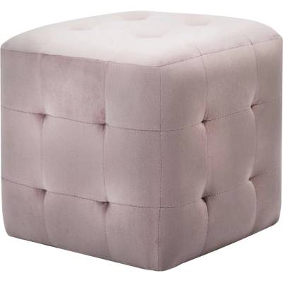 vidaXL Taburety 2 ks růžové 30 x 30 x 30 cm sametová látka