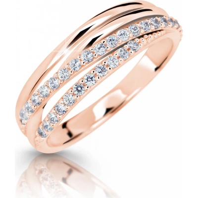Cutie Jewellery Trblietavý prsteň z ružového zlata Z6716 3352 10 X 4