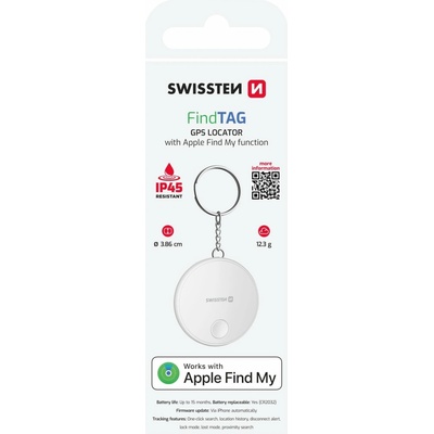 Swissten Find Tag s funkciou Apple Find My (20114003) biely