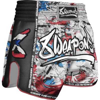 8 Weapons Muay Thai šortky Cut like a Blade 2.0 biele