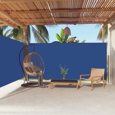 vidaXL Zatahovací boční markýza modrá 180 x 600 cm