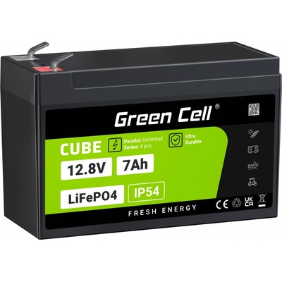 Green Cell CUBE LiFePO4 7Ah 12.8V 89.6Wh LFPGC12V7AH