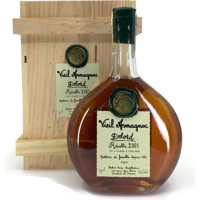 Armagnac-Delord Millésimés 2001 40% 0,7 l (dřevěná kazeta)