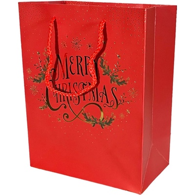 Dárková taška malá vánoční červená Merry Christmas