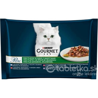 GOURMET PERLE cat Multipack mini filetky v šťave so zeleninou 4 x 85 g