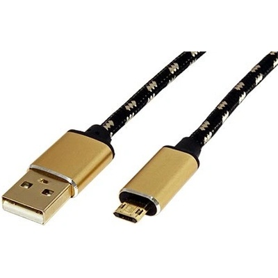 Roline 11.02.8820 Gold USB 2.0, USB A(M) - oboustranný microUSB B(M), 1,8m – Hledejceny.cz