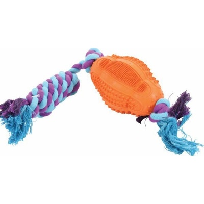 Rugby gumová koule Zolux s šňůrou 11 cm