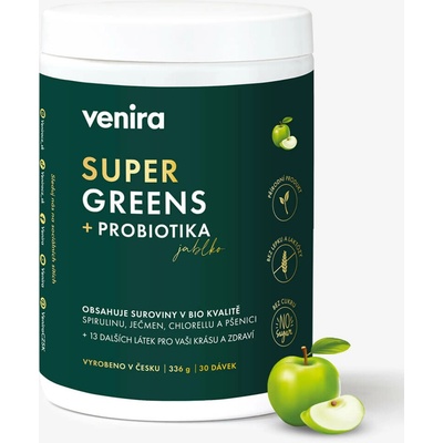 Venira Super Greens jablko prášok na prípravu nápoja na detoxikáciu organizmu a podporu imunity 336 g