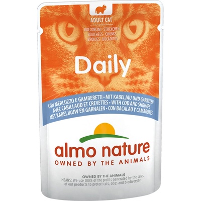 Almo Nature Cat Daily Menu treska a krevety 24 x 70 g