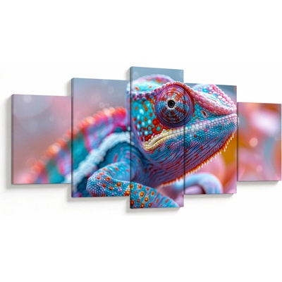 Obraz - Sfarbený chameleón, päťdielne 150x80 cm