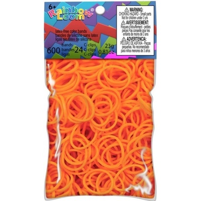 RAINBOW LOOM Original gumičky 600 kusů neonově oranžové