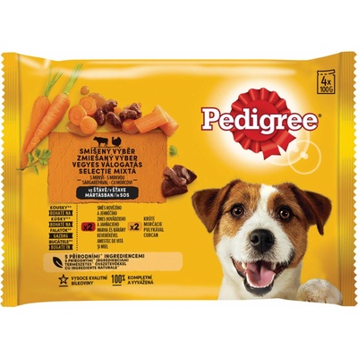 Pedigree Adult masový výběr s mrkví ve šťávě 4 x 100 g