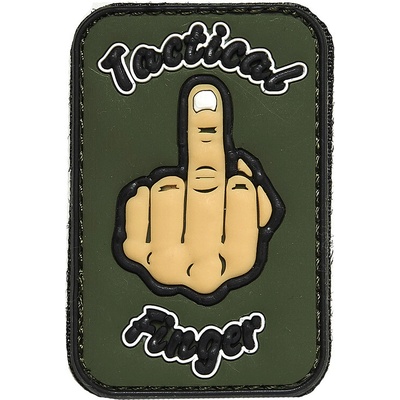 Gumová nášivka 101 Inc nápis Tactical Finger - olivová
