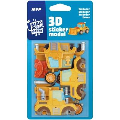 3D samolepkové stavební stroje buldozer