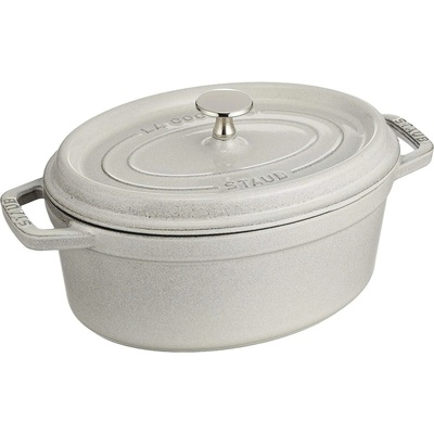 Staub Oválny liatinový hrniec s pokrievkou Cocotte, 23 cm / 2,35 l, bílý lanýž 1003457