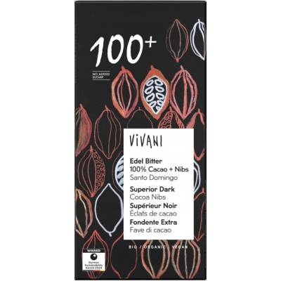 Vivani horká s drvenými kakaovými bôbmi 100% 80 g