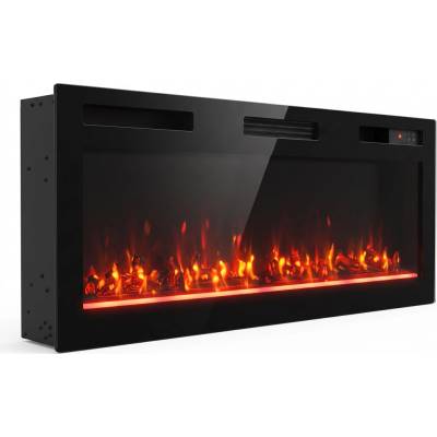 Homcom ultratenký elektrický krb 102 cm nástěnný vestavný nebo volně stojící